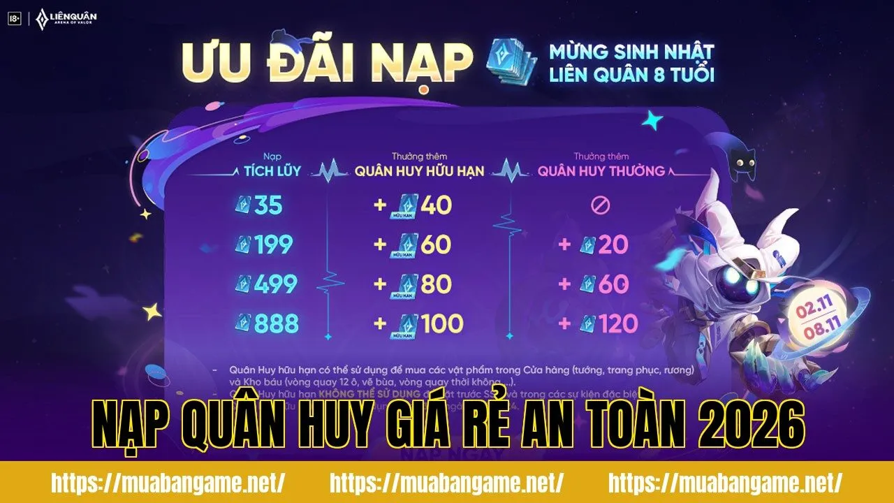Nạp Quân Huy Giá Rẻ An Toàn 2026