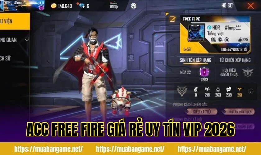 Acc Free Fire Giá Rẻ Uy Tín VIP 2026