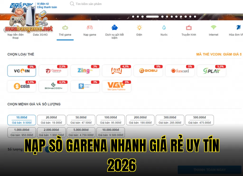 Nạp Sò Garena Nhanh Giá Rẻ Uy Tín 2026