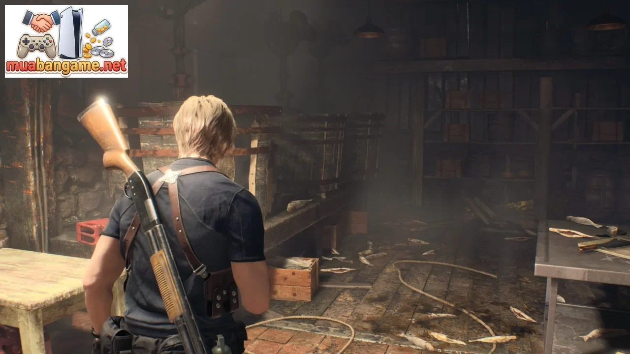 Alt: Cảnh gameplay chiến đấu trong Resident Evil 4 với không khí hành động kinh dị căng thẳng và nhịp độ cao